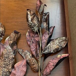 Elegant Metallic Leaf Spray -Gold-and burgundy